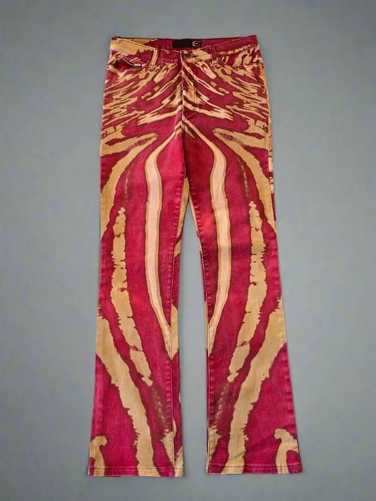 Just Cavalli – Red Psychedelic Zebra Pants – Early '00s – IT 46