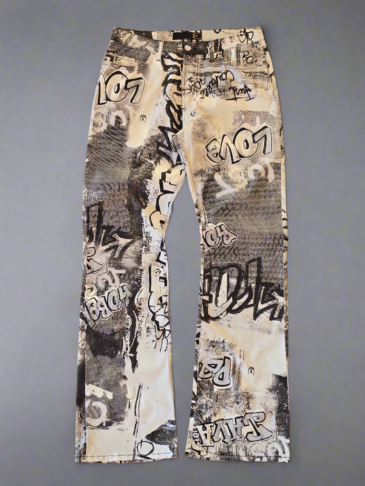 Just Cavalli Graffiti-Print Flared Pants – SS2002 - IT 48