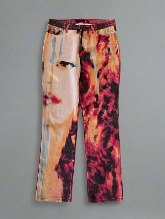 Roberto Cavalli – Lava Pixel Jeans – Early '00s – W 27