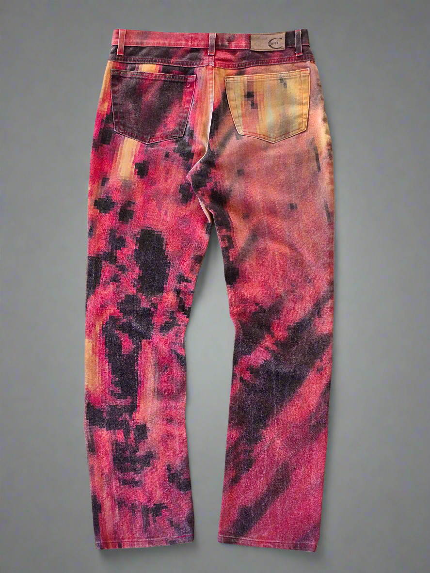 Roberto Cavalli – Lava Pixel Jeans – Early '00s – W 27
