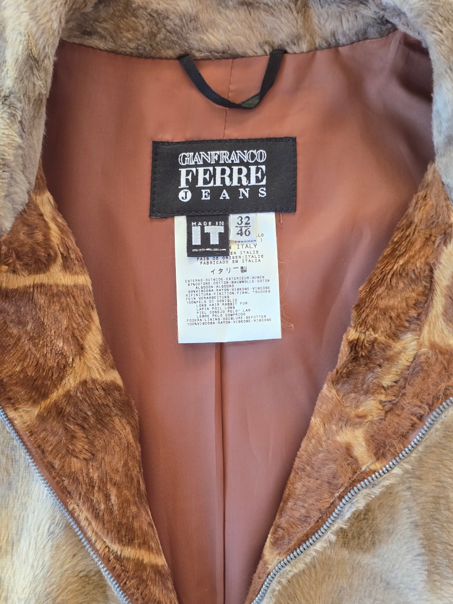 Gianfranco Ferré Jeans – Rabbit Fur & Cotton Jacket - AW2000