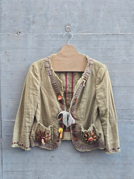 Moschino – Green cotton/linen jacket – Early ’00s – IT 42