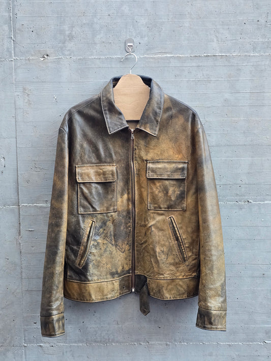 Piter – Distressed Leather Jacket – IT 54