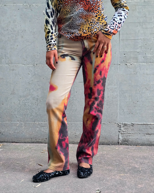 Roberto Cavalli – Lava Pixel Jeans – Early '00s – W 27