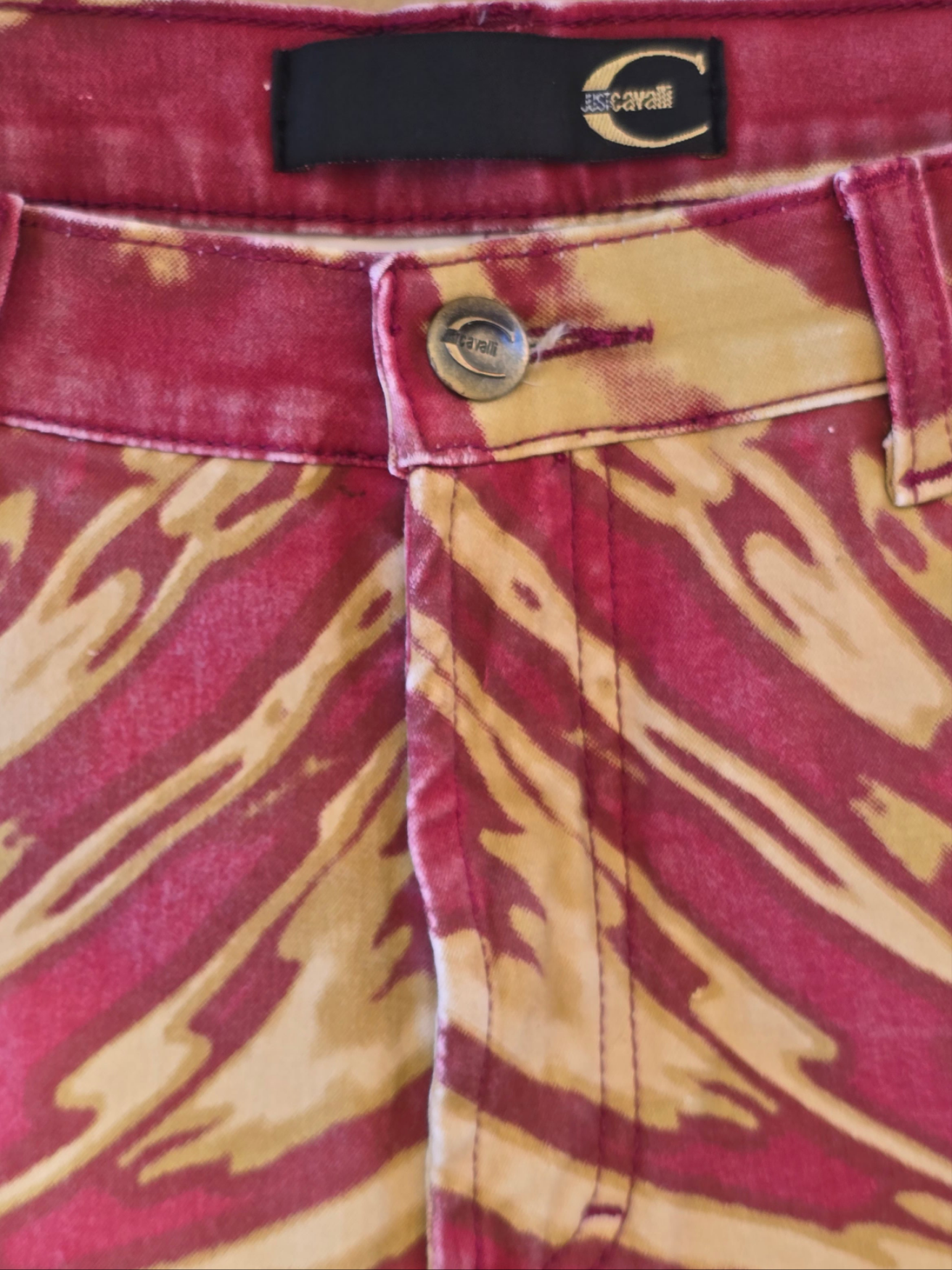 Just Cavalli – Red Psychedelic Zebra Pants – Early '00s – IT 46