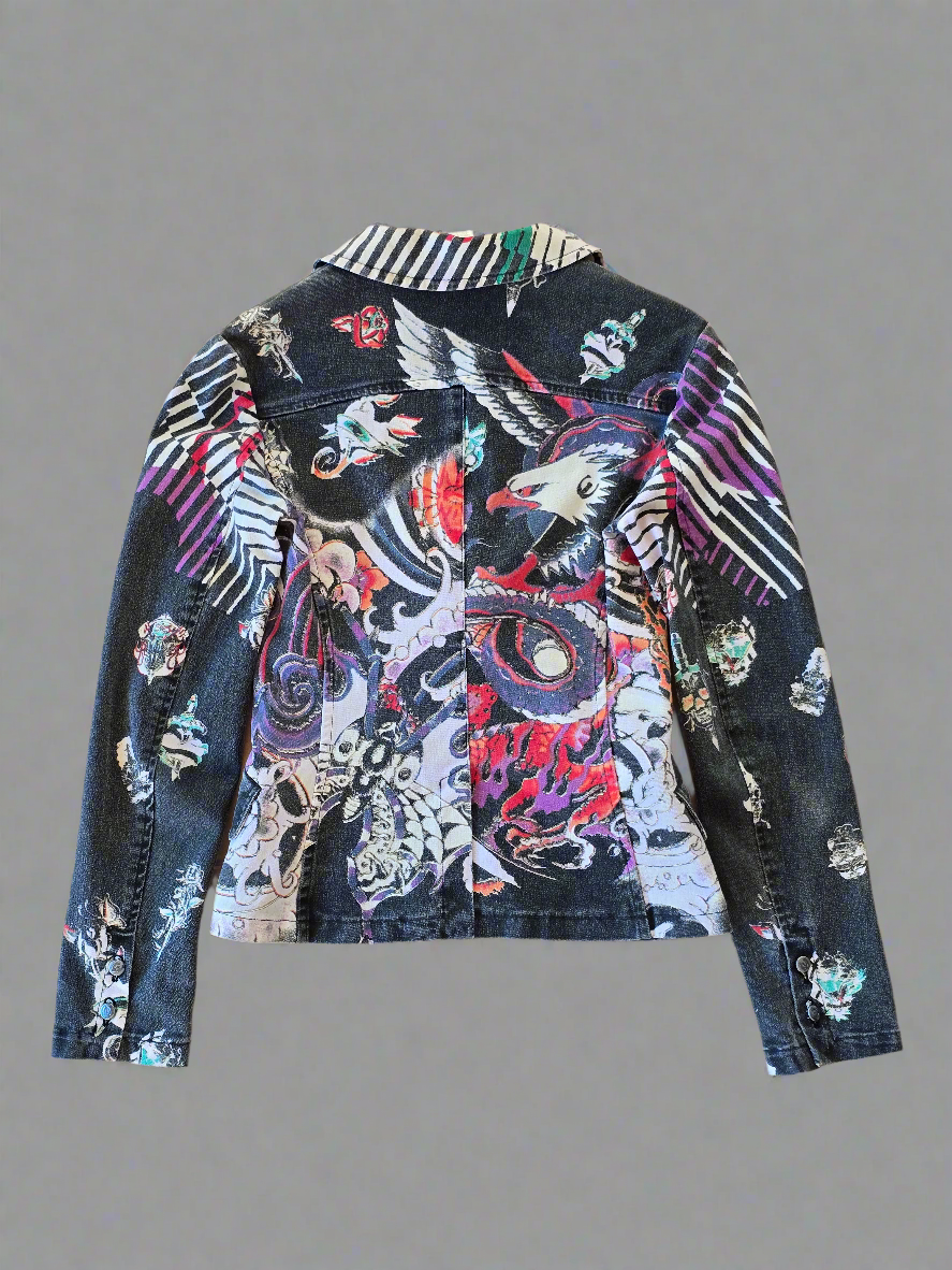 Just Cavalli Tattoo-Print Blazer – Early 2000s, Size S