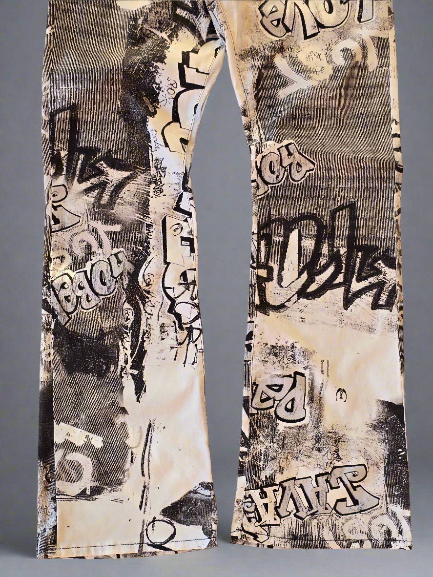 Just Cavalli Graffiti-Print Flared Pants – SS2002 - IT 48