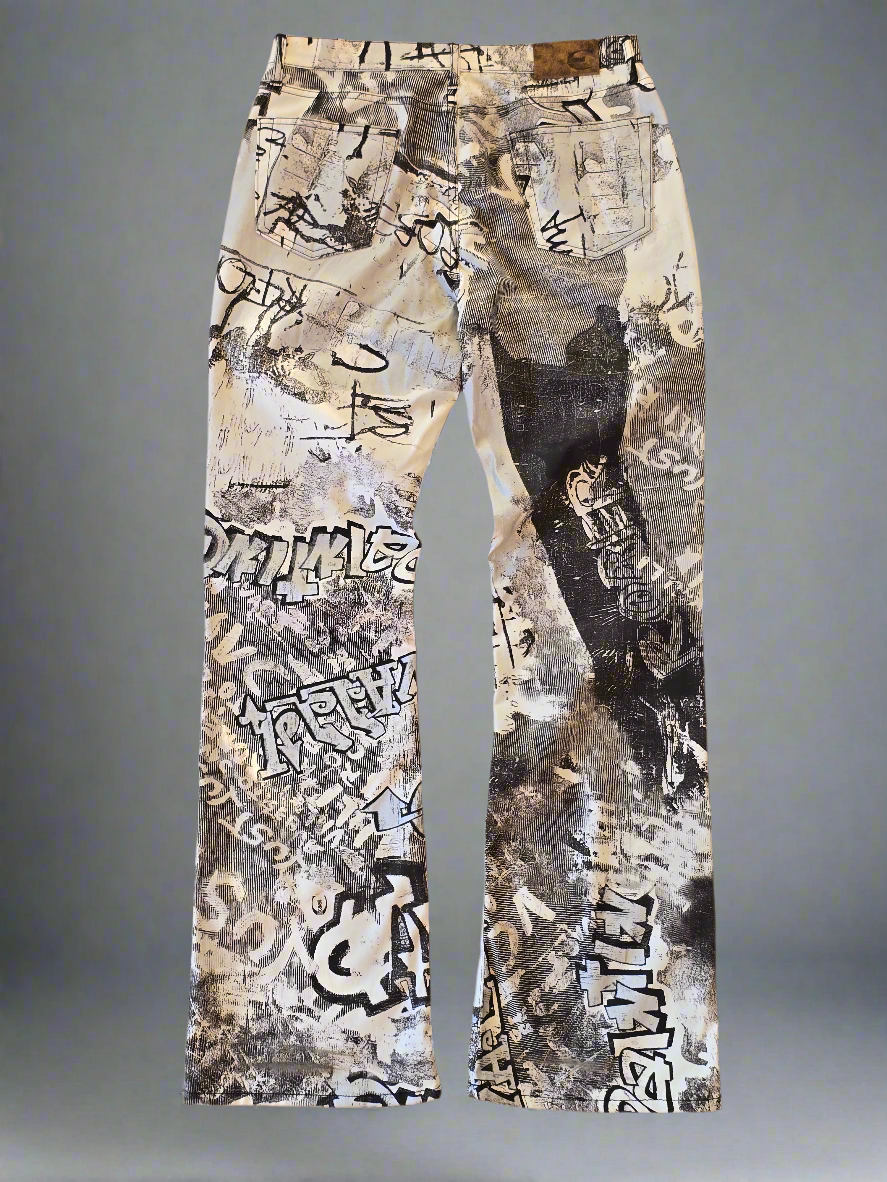 Just Cavalli Graffiti-Print Flared Pants – SS2002 - IT 48