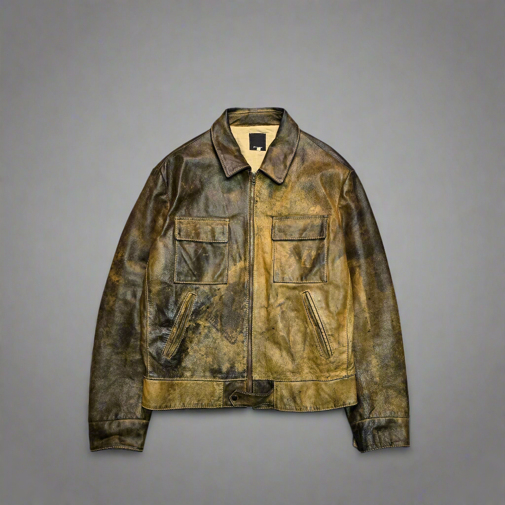 Piter – Distressed Leather Jacket – IT 54