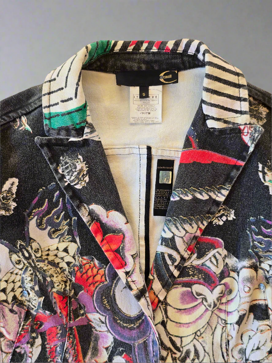 Just Cavalli Tattoo-Print Blazer – Early 2000s, Size S
