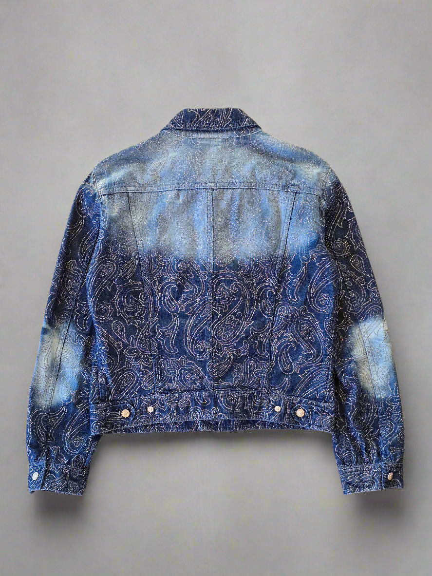 Versace Jeans Couture – Glitter Paisley Denim Jacket (1999–2001)