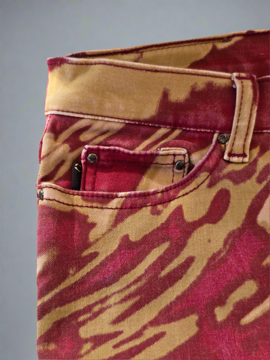 Just Cavalli – Red Psychedelic Zebra Pants – Early '00s – IT 46