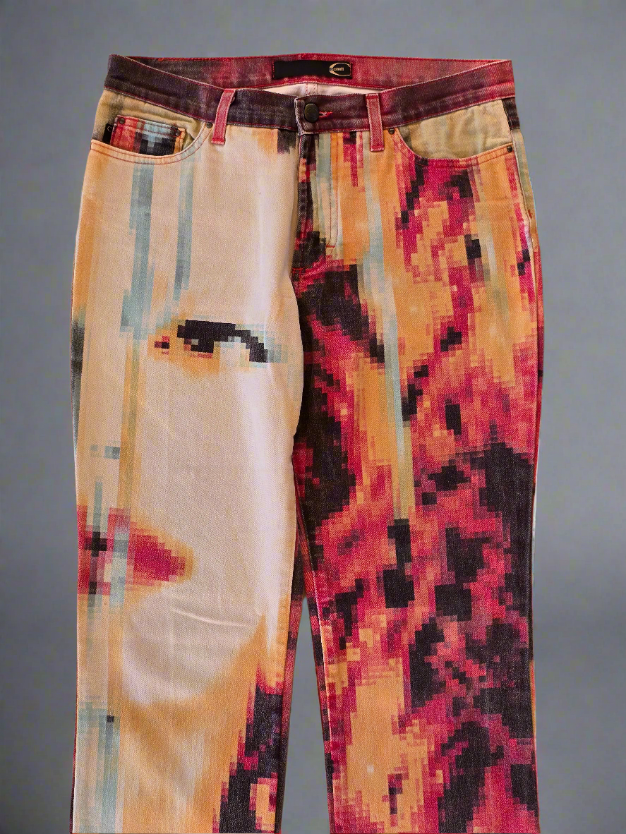 Roberto Cavalli – Lava Pixel Jeans – Early '00s – W 27