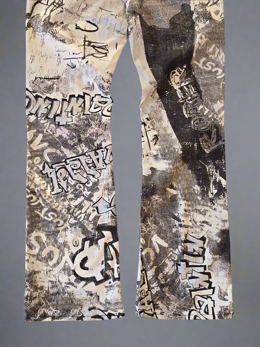 Just Cavalli Graffiti-Print Flared Pants – SS2002 - IT 48