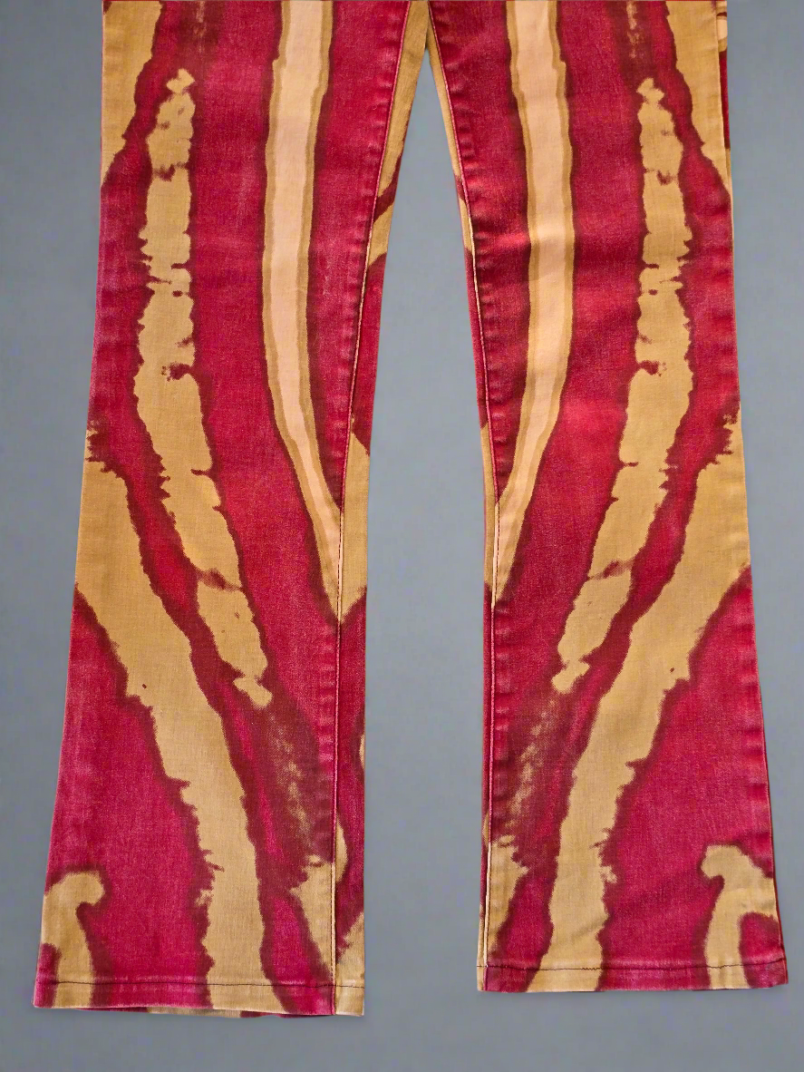 Just Cavalli – Red Psychedelic Zebra Pants – Early '00s – IT 46