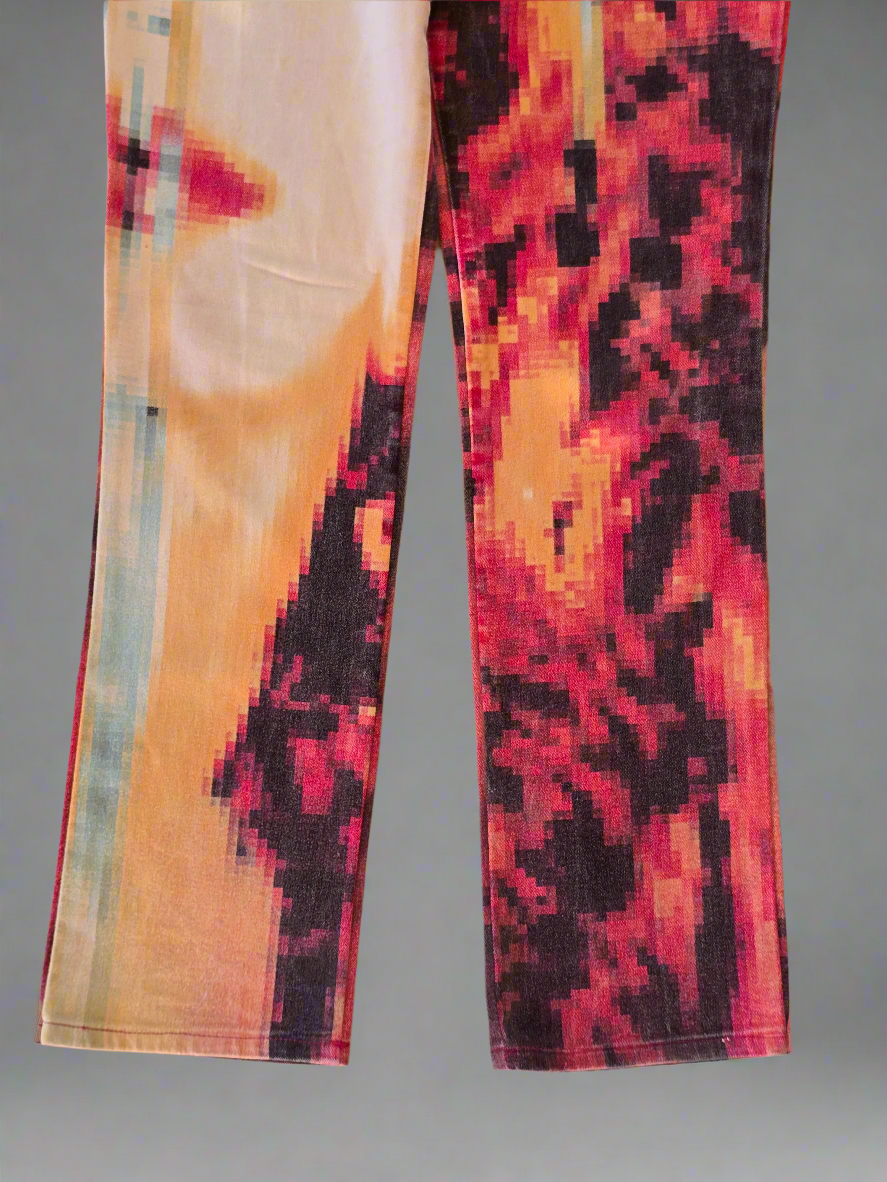 Roberto Cavalli – Lava Pixel Jeans – Early '00s – W 27