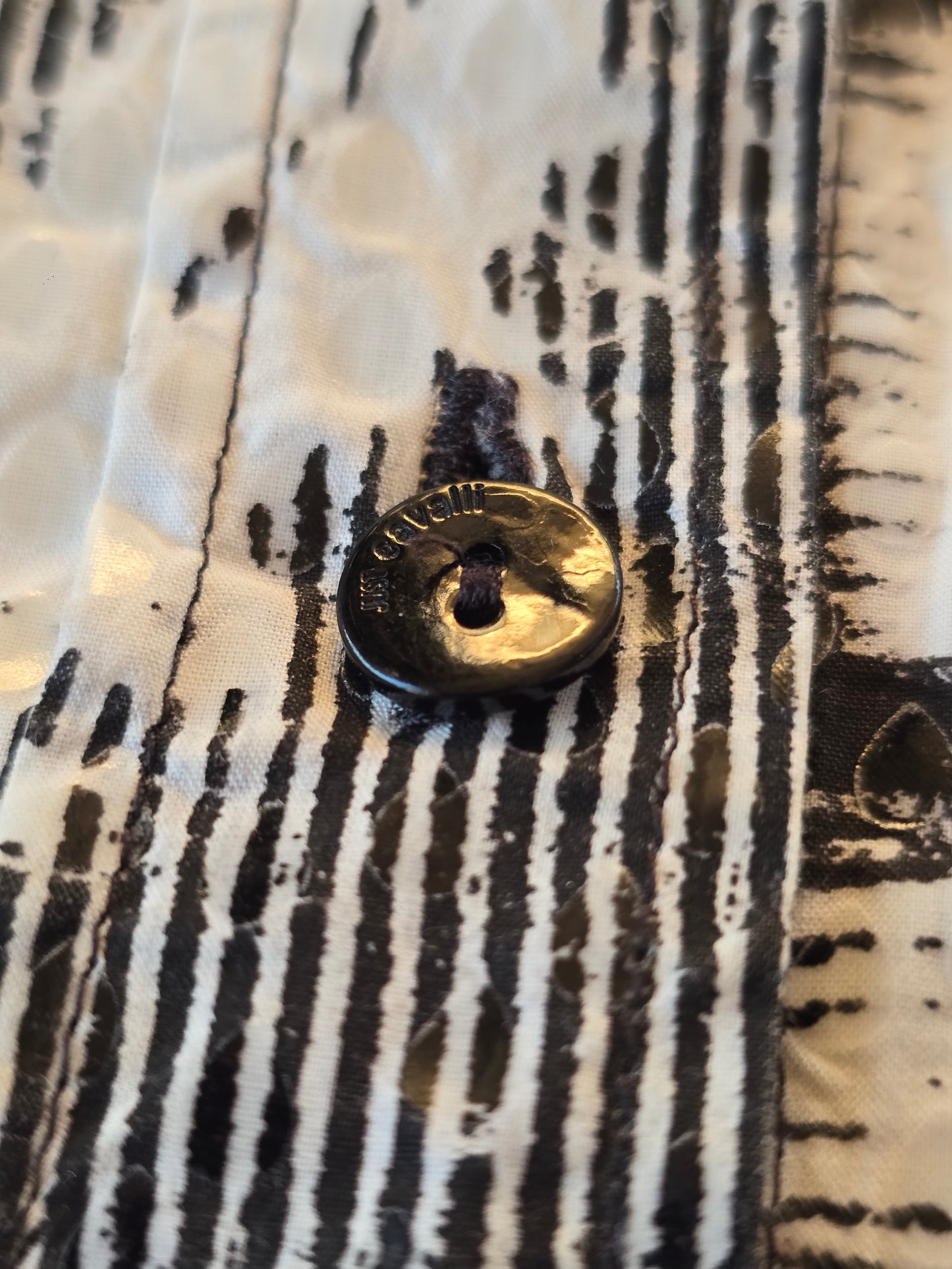 Just Cavalli – Graffiti print shirt & skirt set (early 2000s)