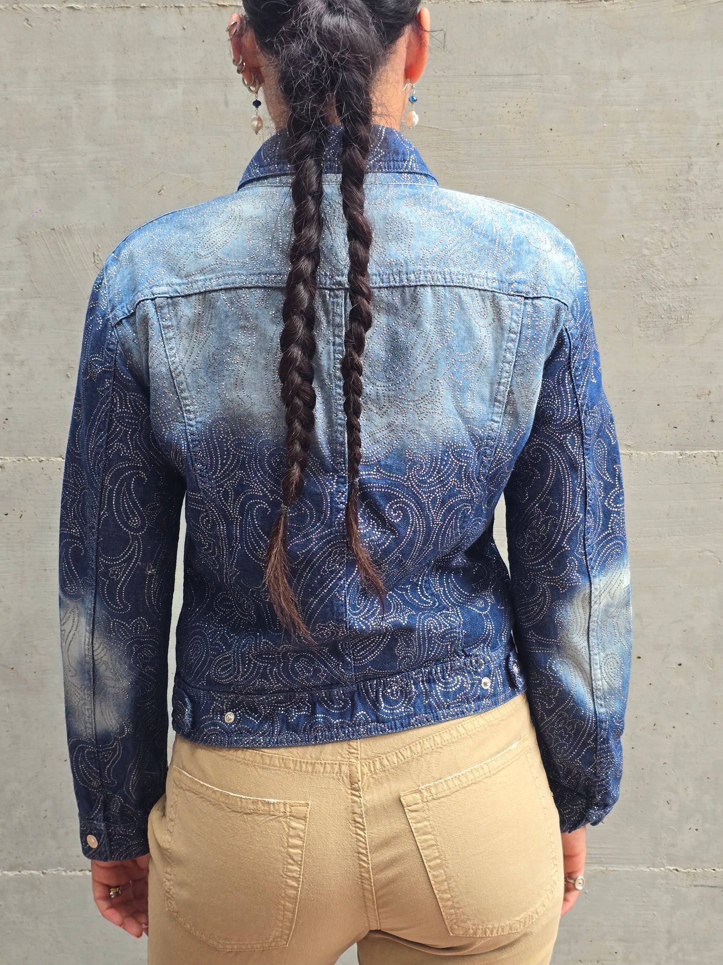 Versace Jeans Couture – Glitter Paisley Denim Jacket (1999–2001)