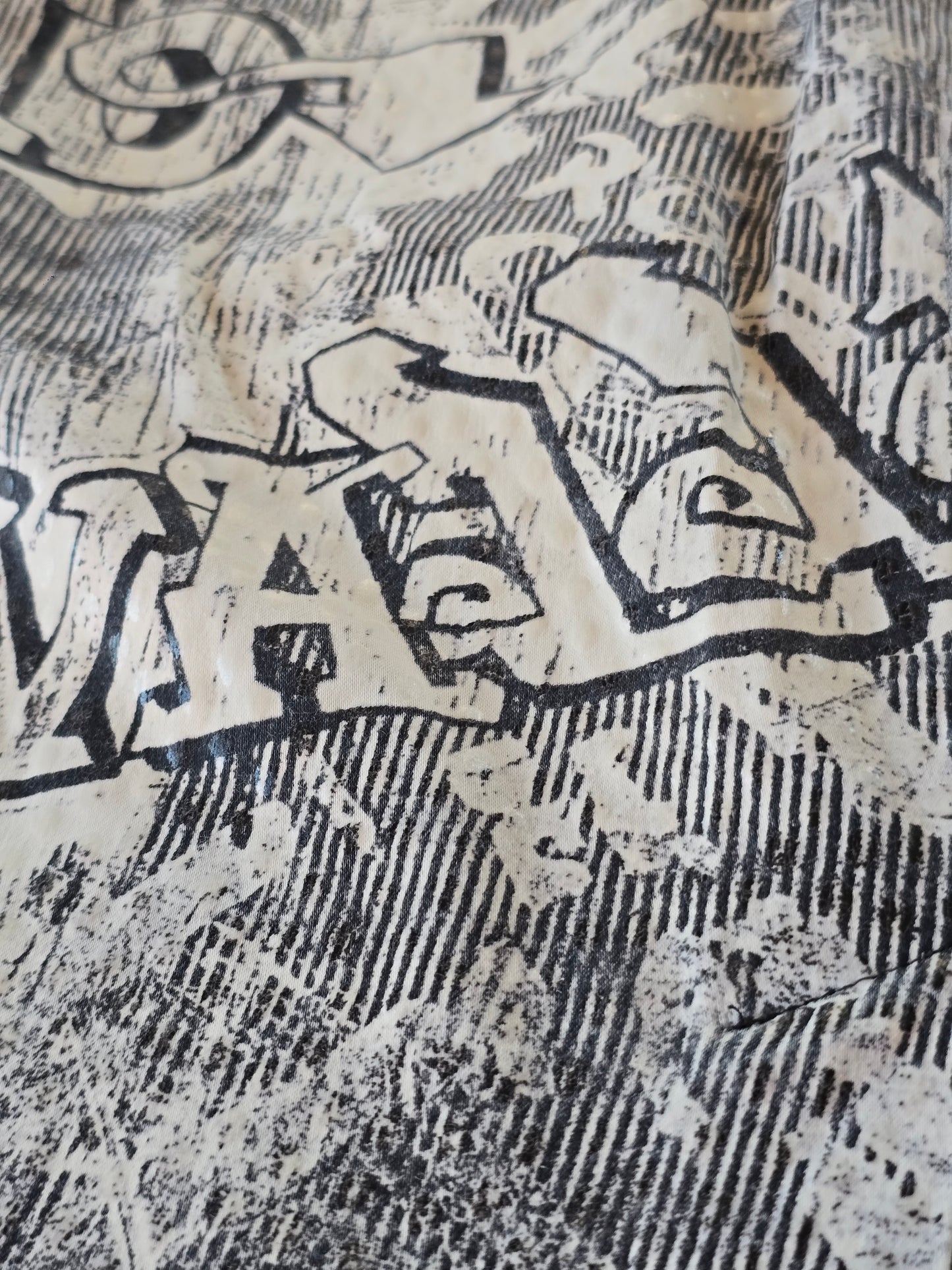 Just Cavalli – Graffiti print shirt & skirt set (early 2000s)