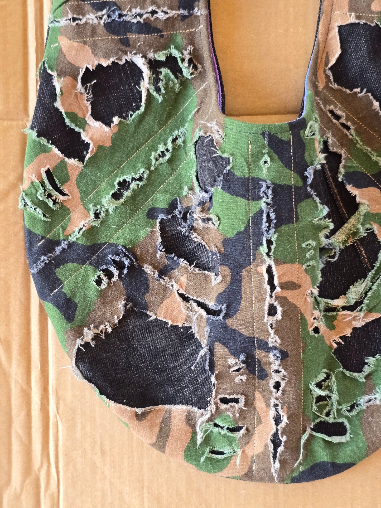 Black Denim/Camouflage Bag — Other Materials