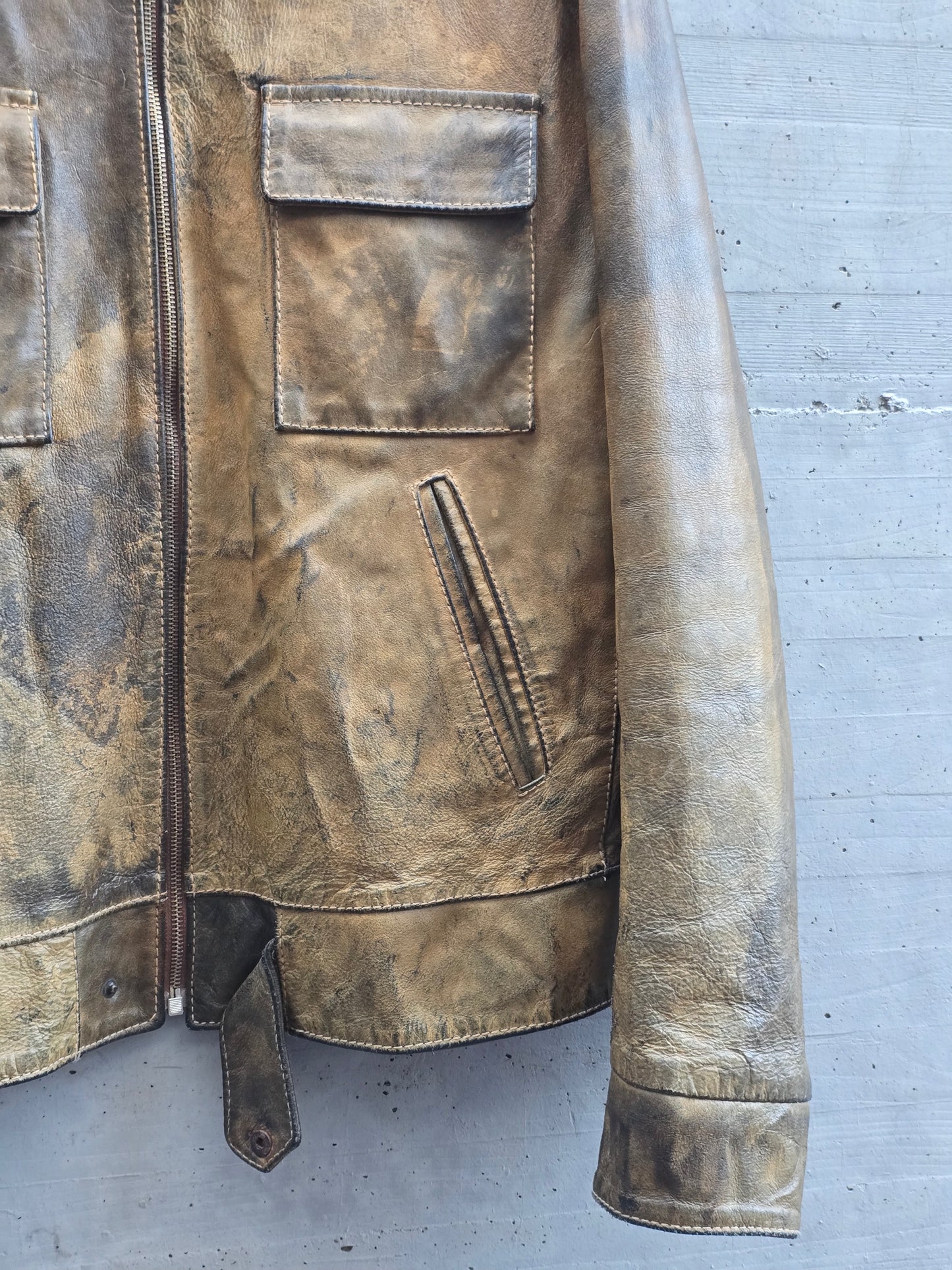 Piter – Distressed Leather Jacket – IT 54