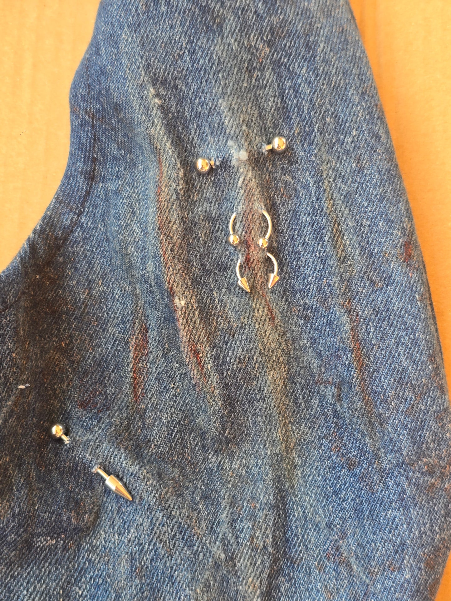 Dirty Denim/Piercing Bag — Other Materials