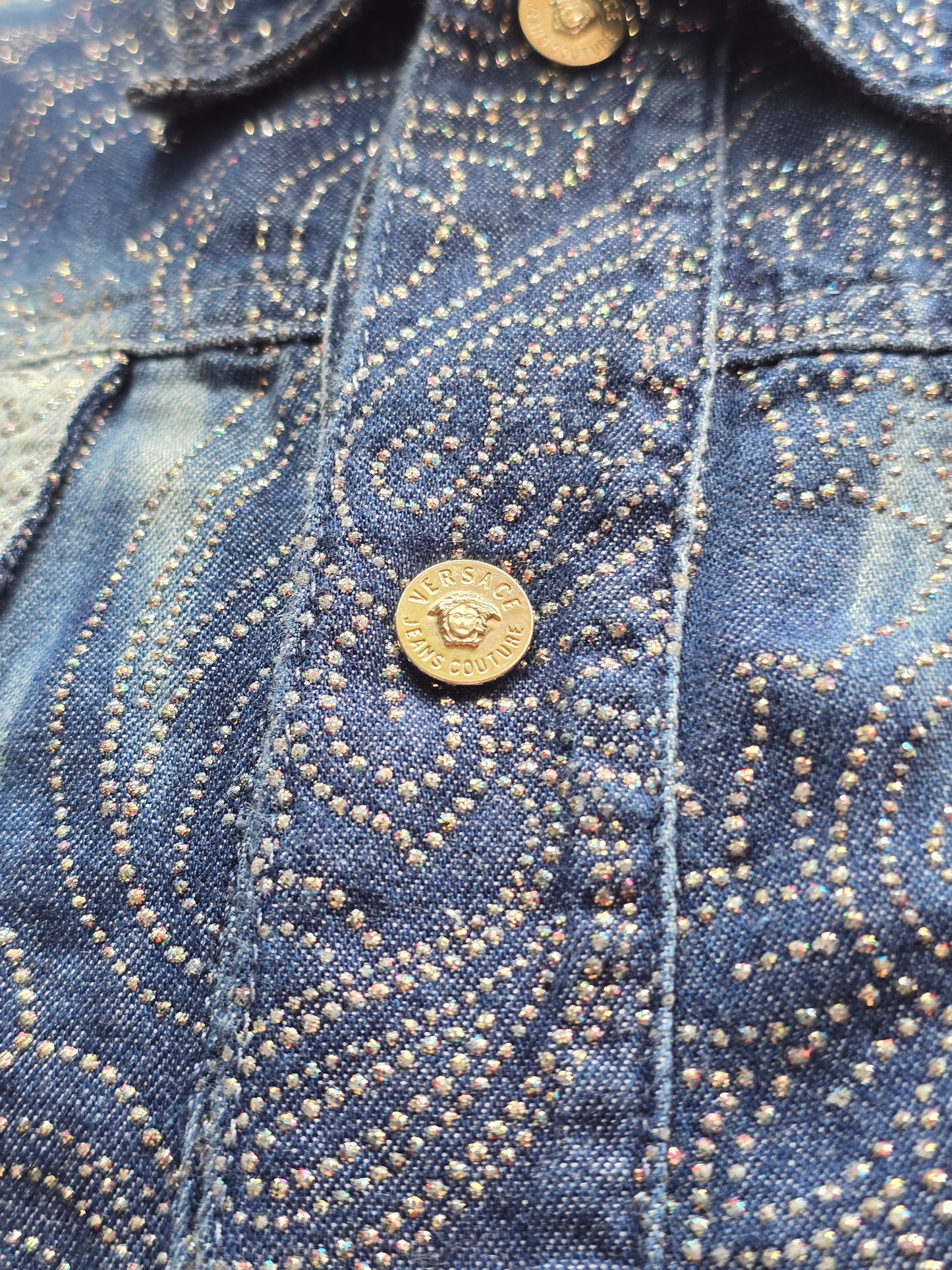 Versace Jeans Couture – Glitter Paisley Denim Jacket (1999–2001)