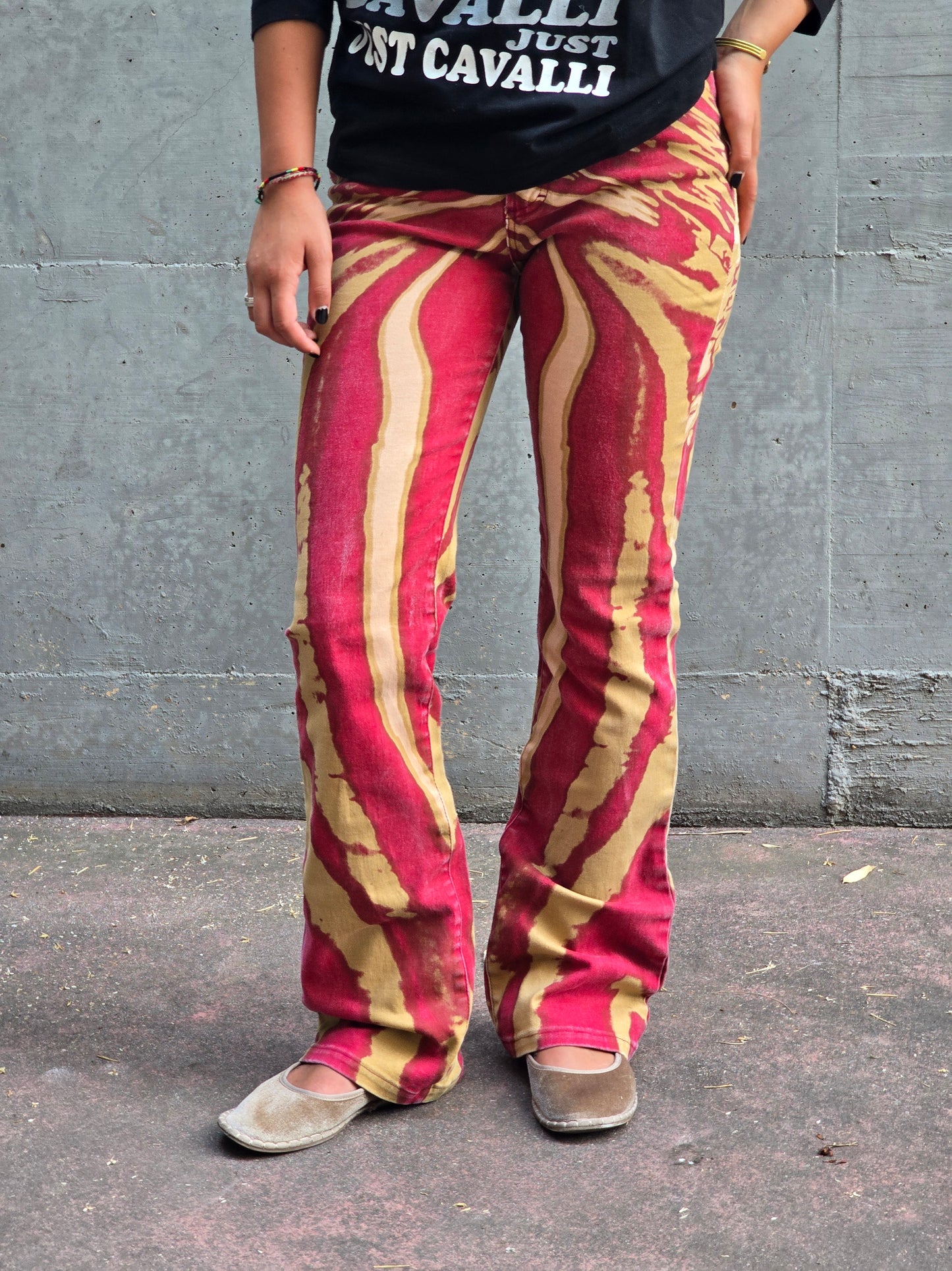 Just Cavalli – Red Psychedelic Zebra Pants – Early '00s – IT 46