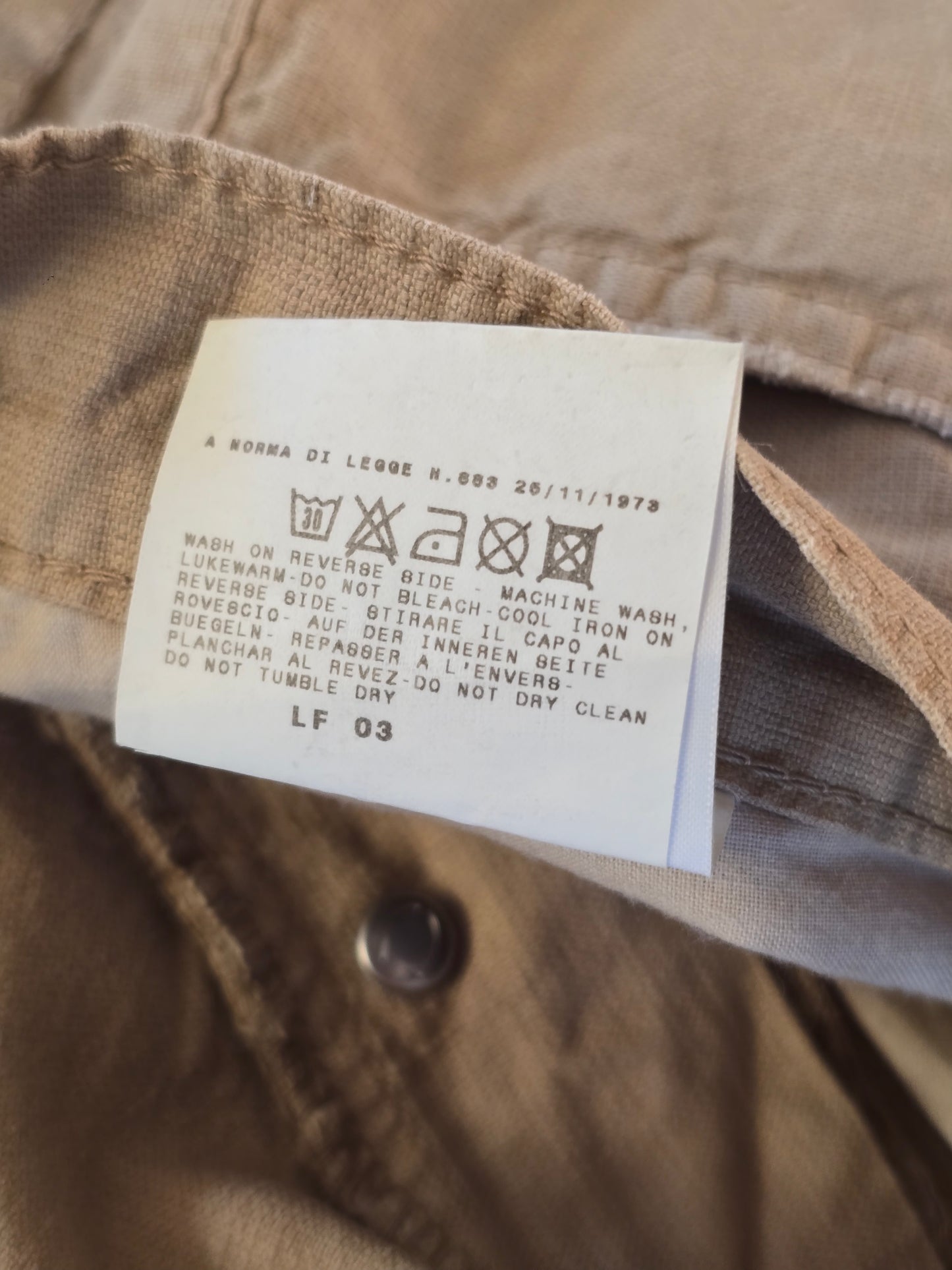 Just Cavalli – Khaki cotton–hemp pants (ca. 2002–2004)