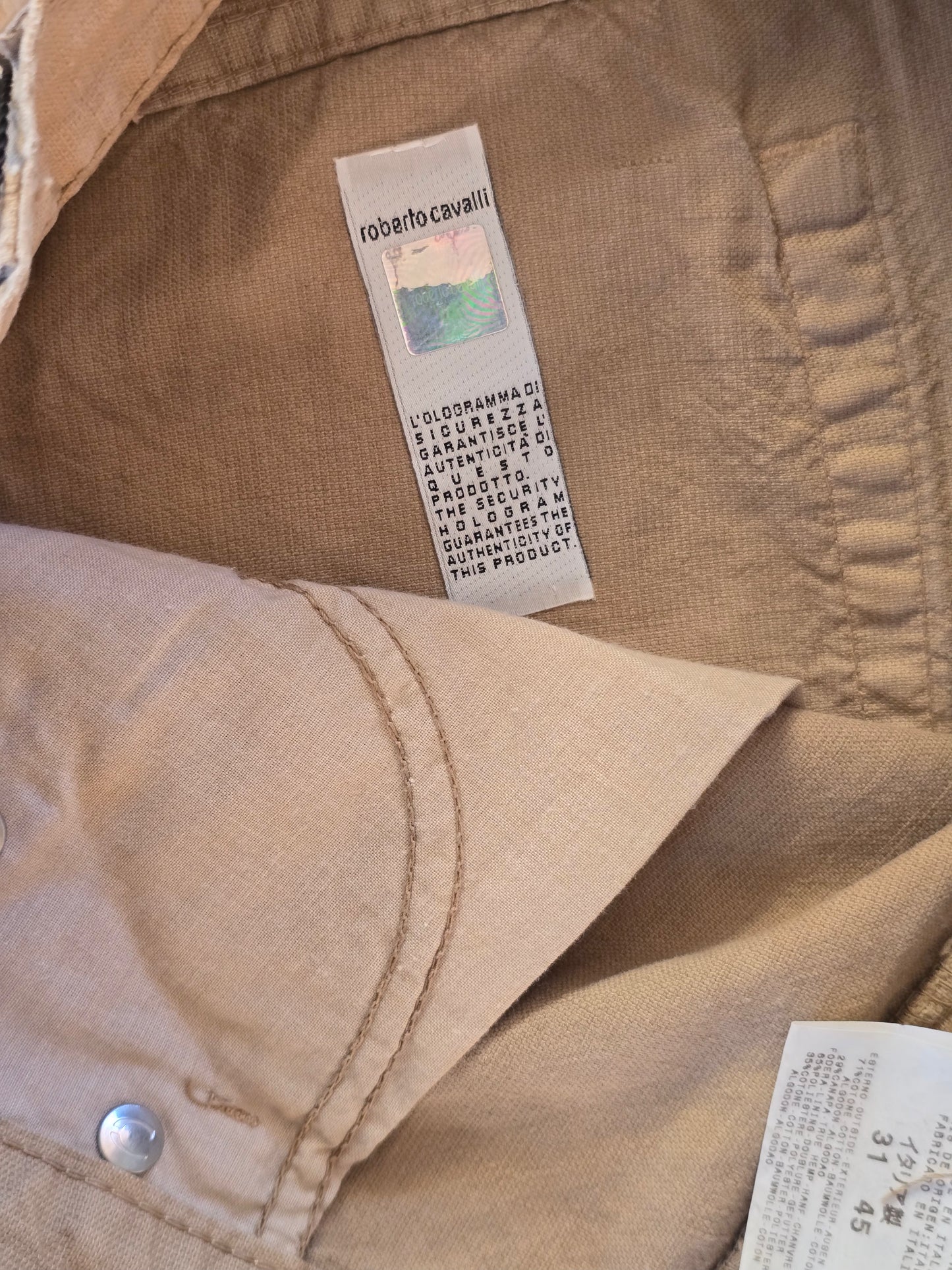 Just Cavalli – Khaki cotton–hemp pants (ca. 2002–2004)