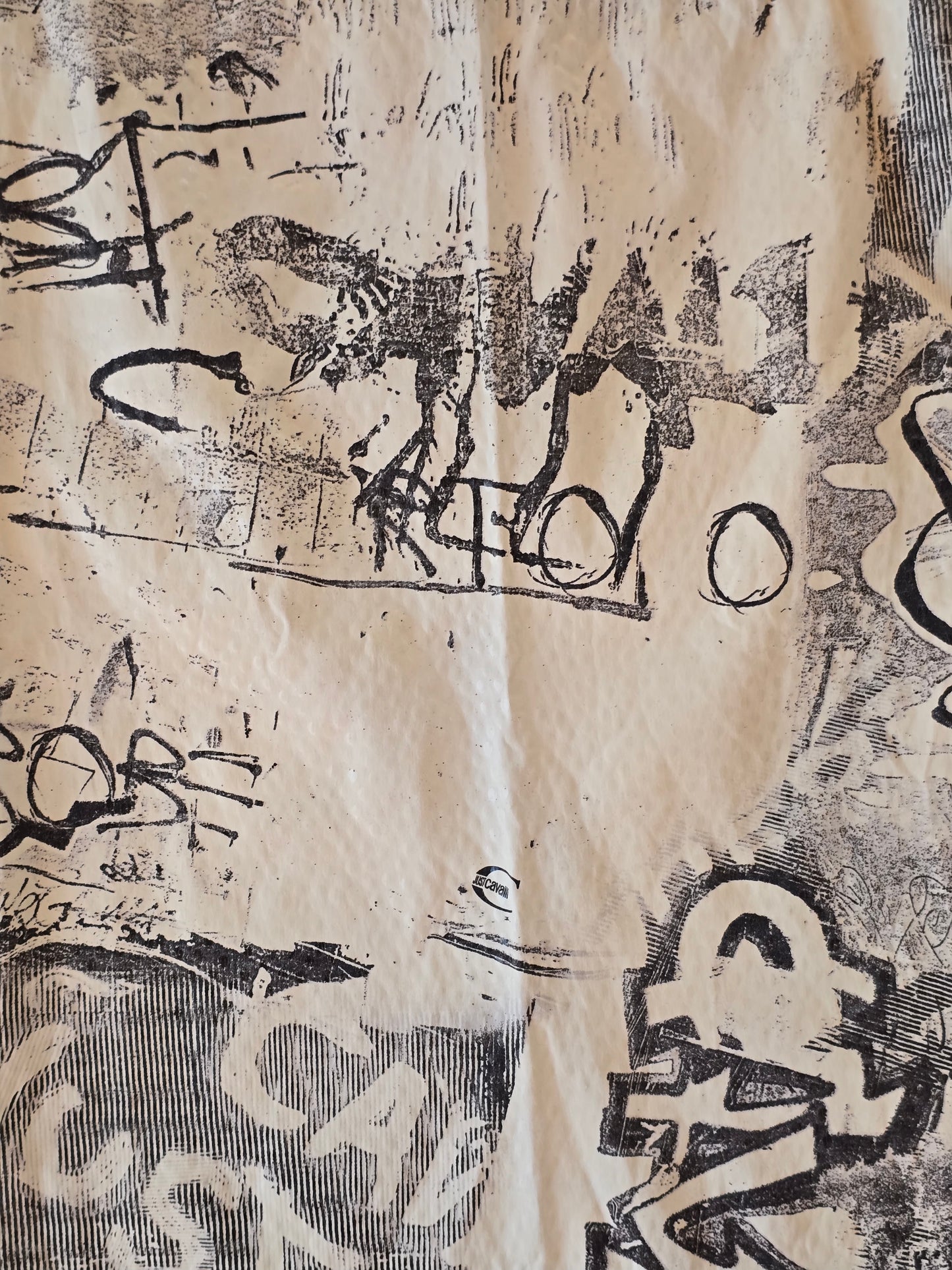 Just Cavalli – Graffiti print shirt & skirt set (early 2000s)