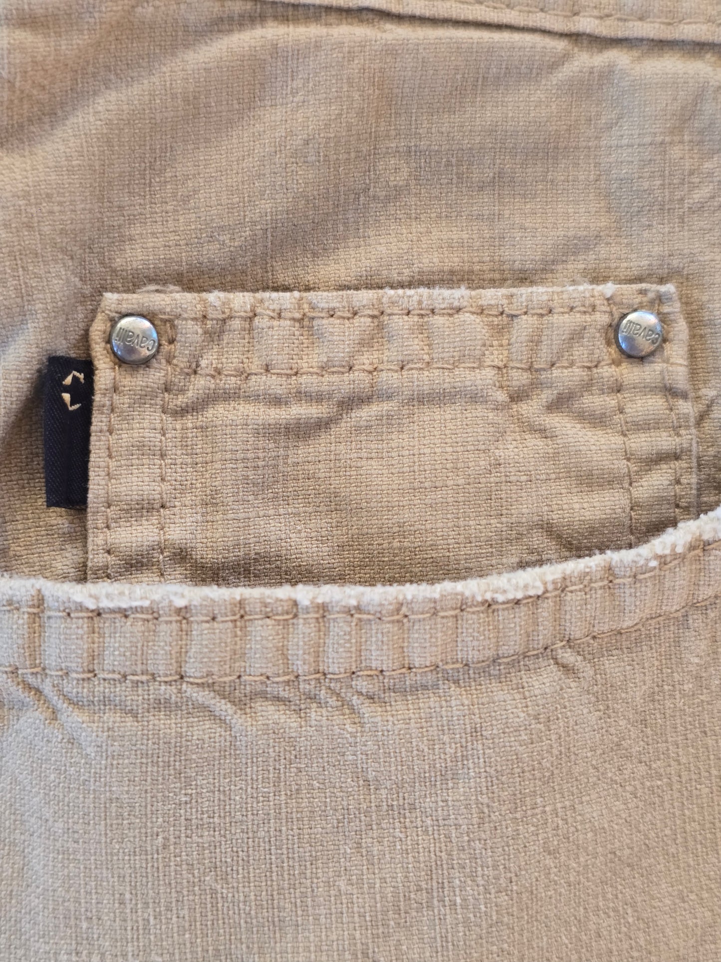 Just Cavalli – Khaki cotton–hemp pants (ca. 2002–2004)