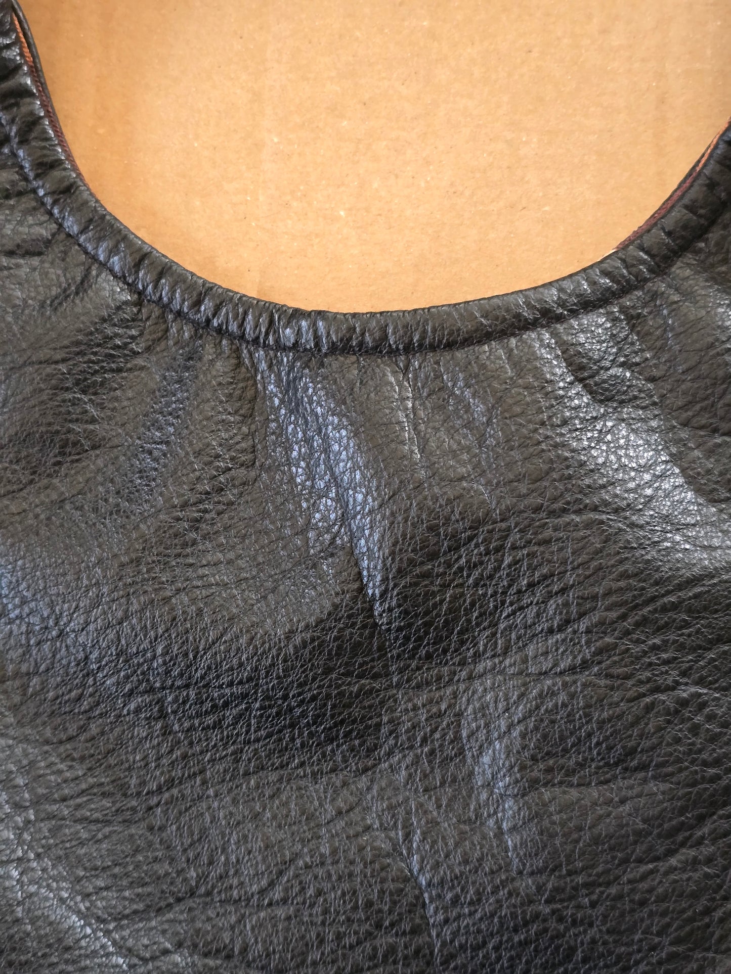 Black Leather/Suede Bag — Other Materials