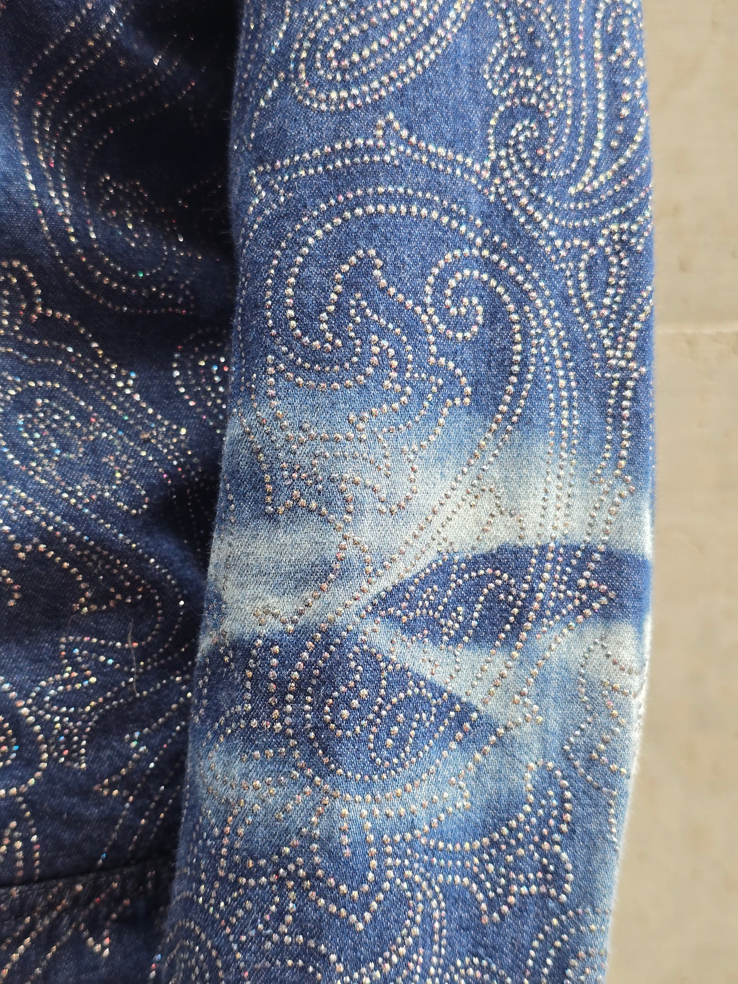 Versace Jeans Couture – Glitter Paisley Denim Jacket (1999–2001)