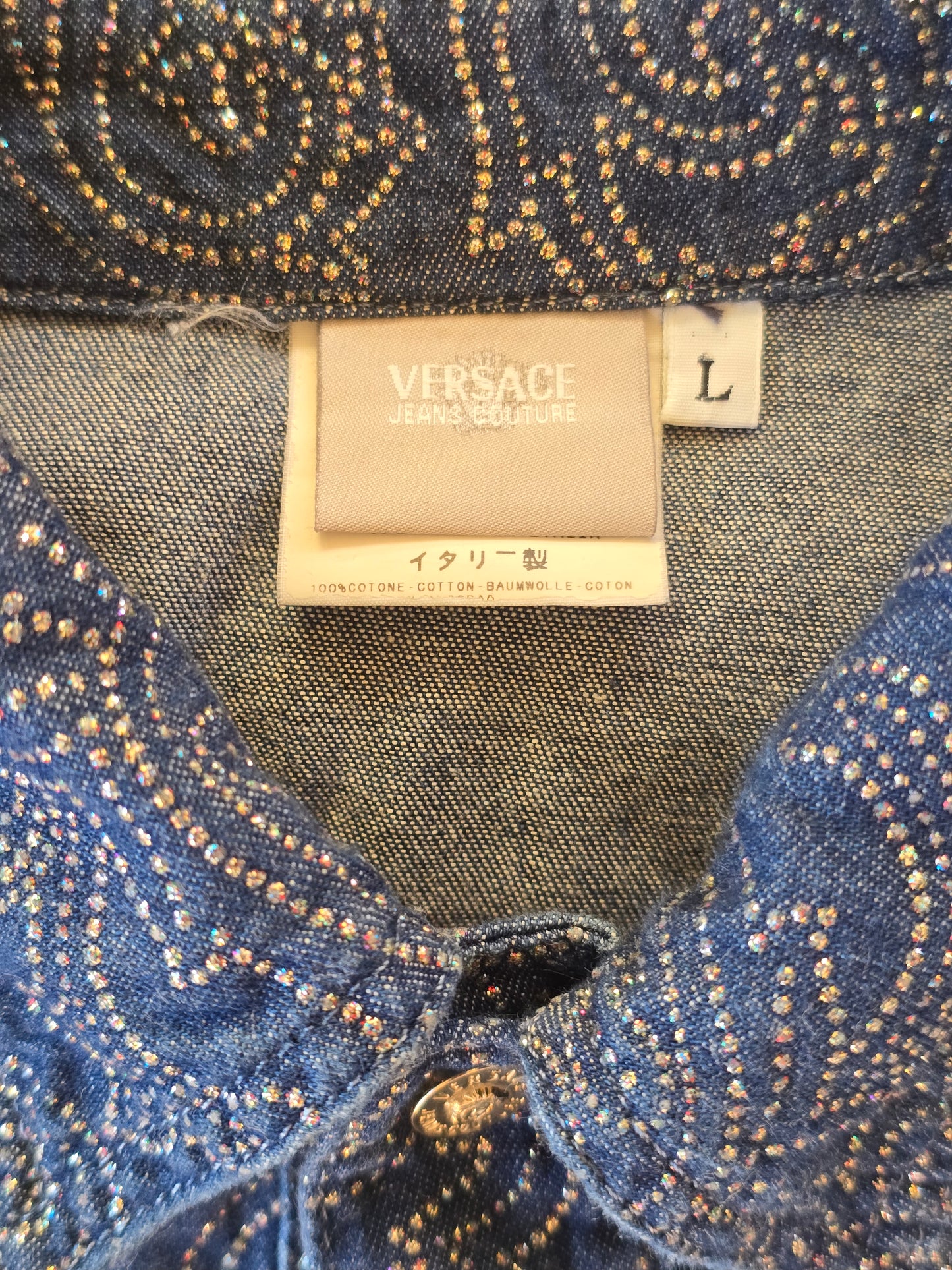 Versace Jeans Couture – Glitter Paisley Denim Jacket (1999–2001)