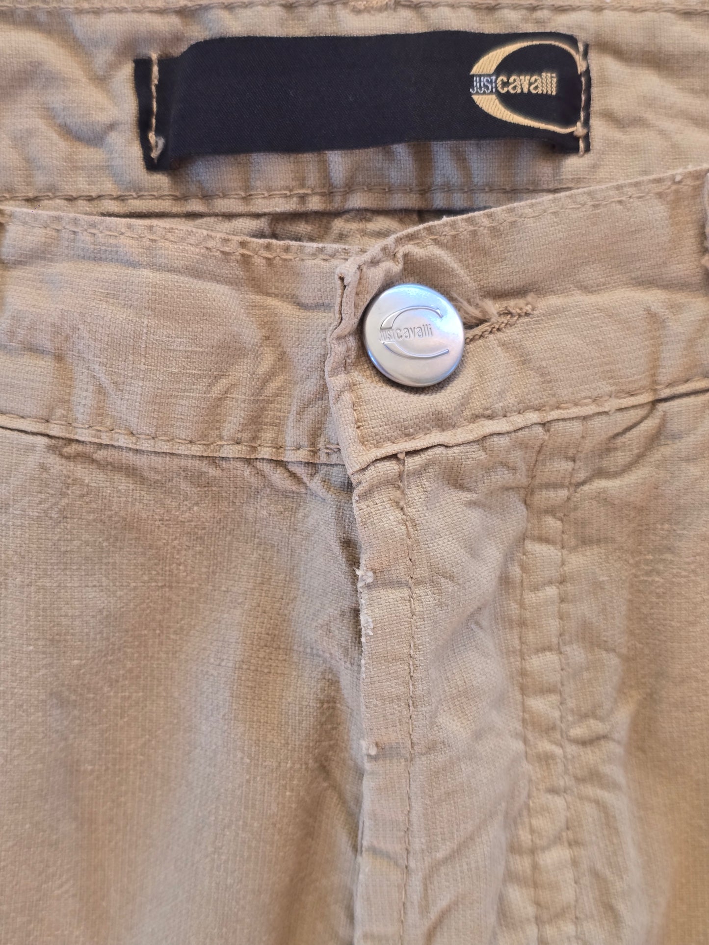 Just Cavalli – Khaki cotton–hemp pants (ca. 2002–2004)