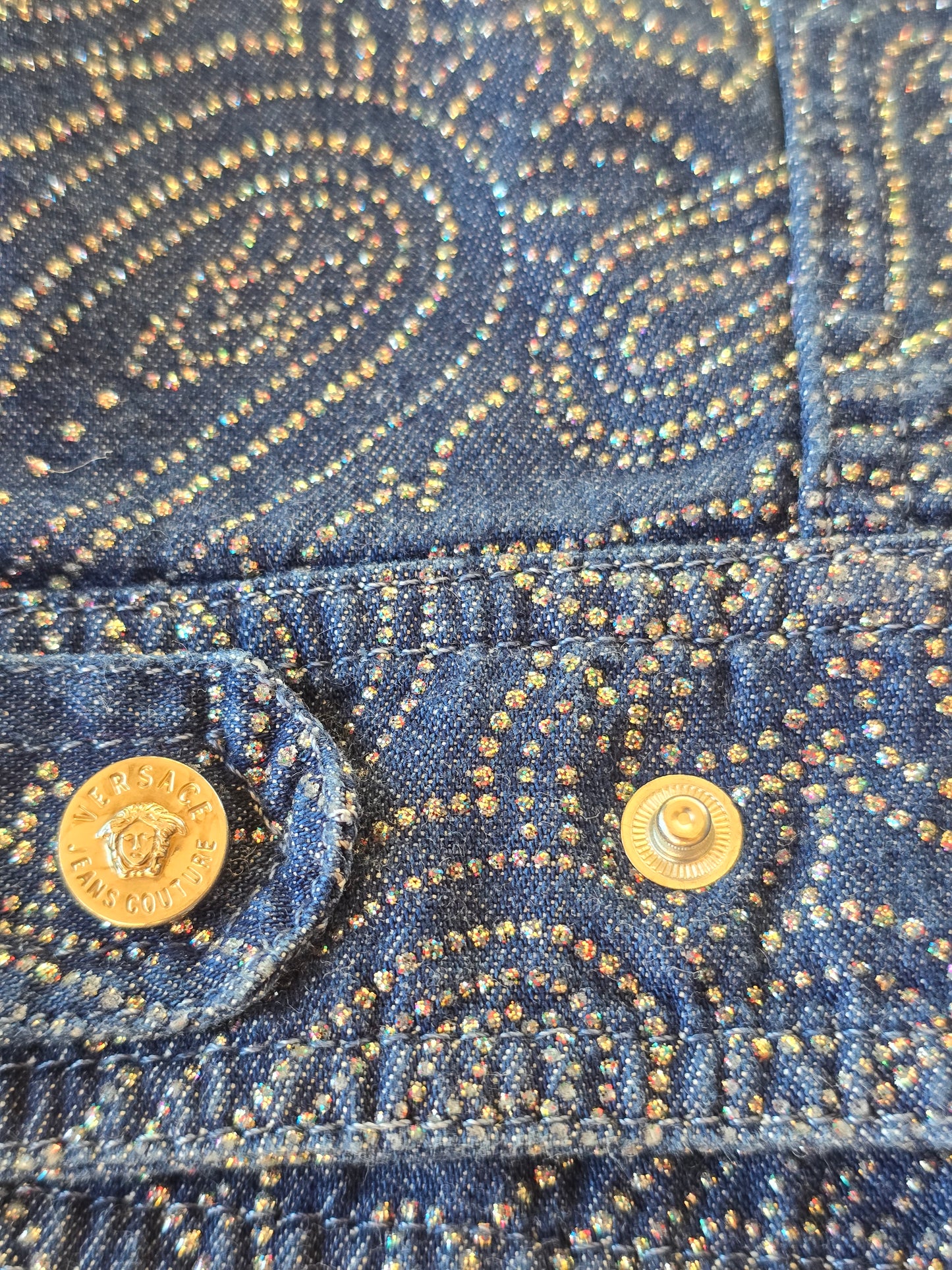Versace Jeans Couture – Glitter Paisley Denim Jacket (1999–2001)