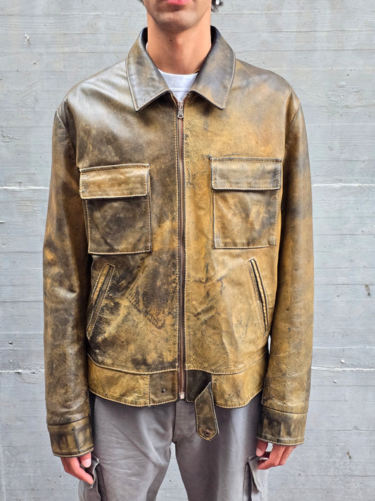 Piter – Distressed Leather Jacket – IT 54