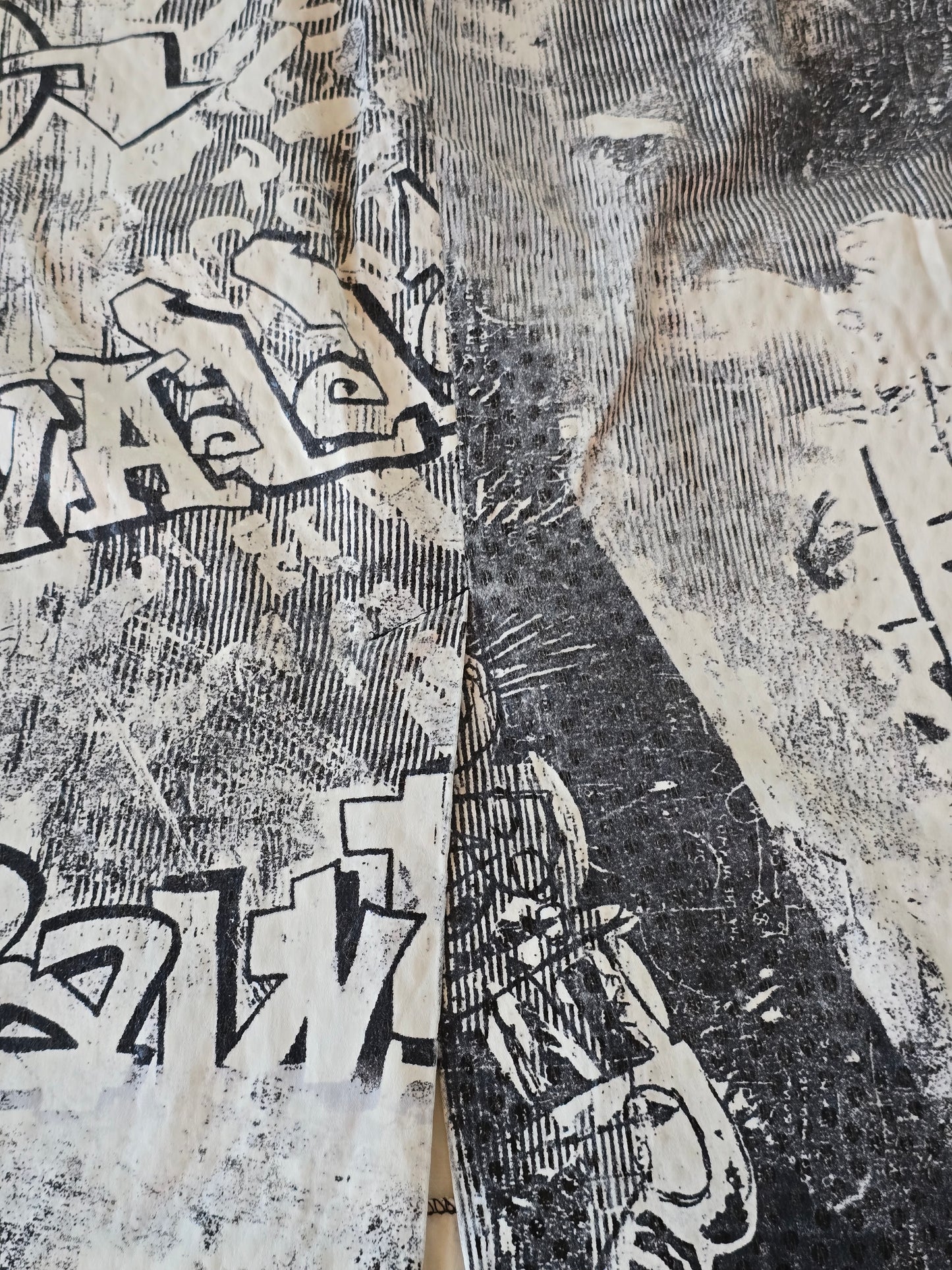 Just Cavalli – Graffiti print shirt & skirt set (early 2000s)