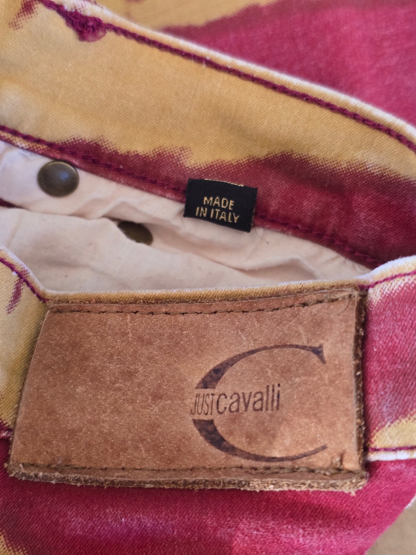 Just Cavalli – Red Psychedelic Zebra Pants – Early '00s – IT 46