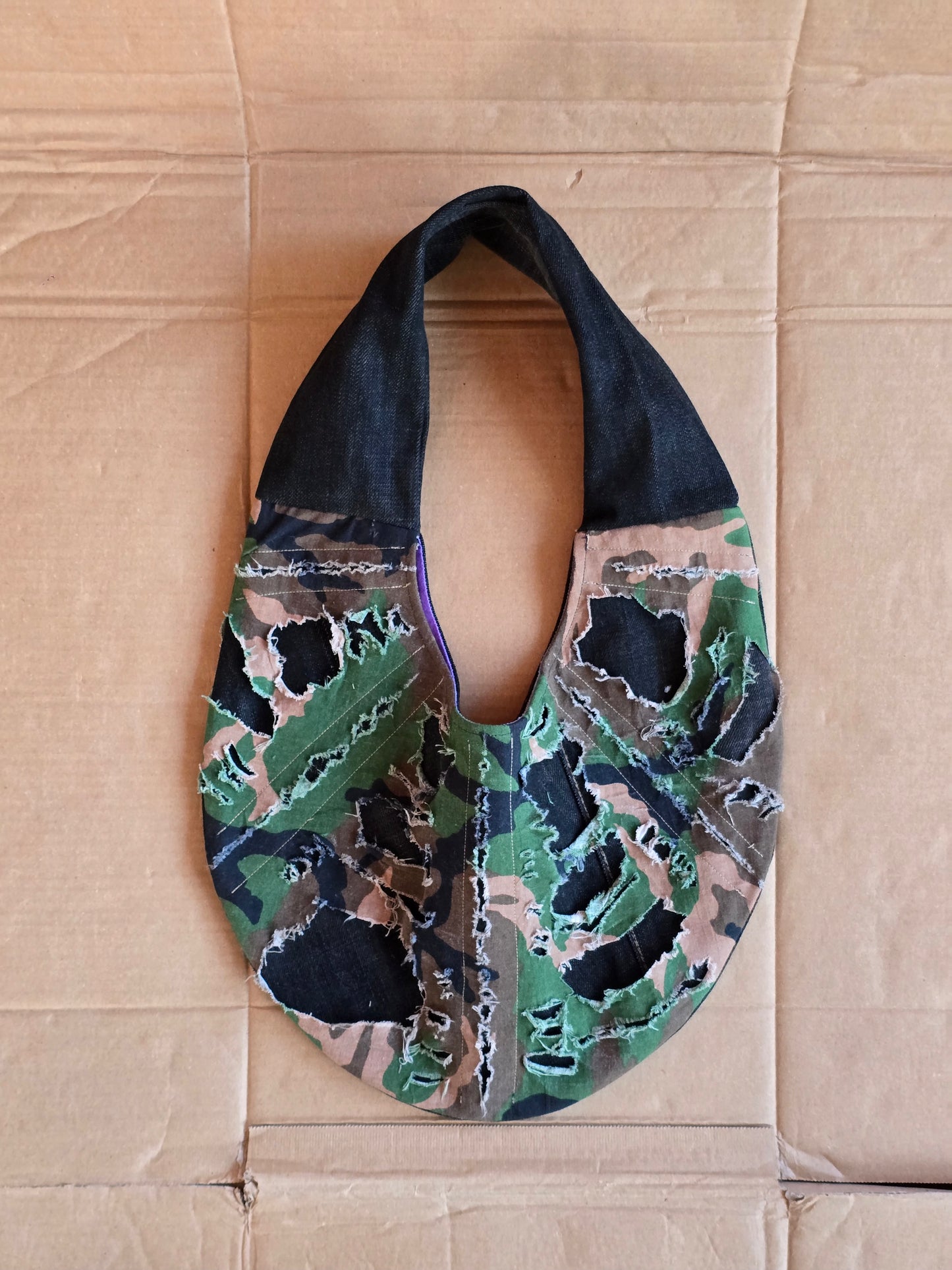 Black Denim/Camouflage Bag — Other Materials