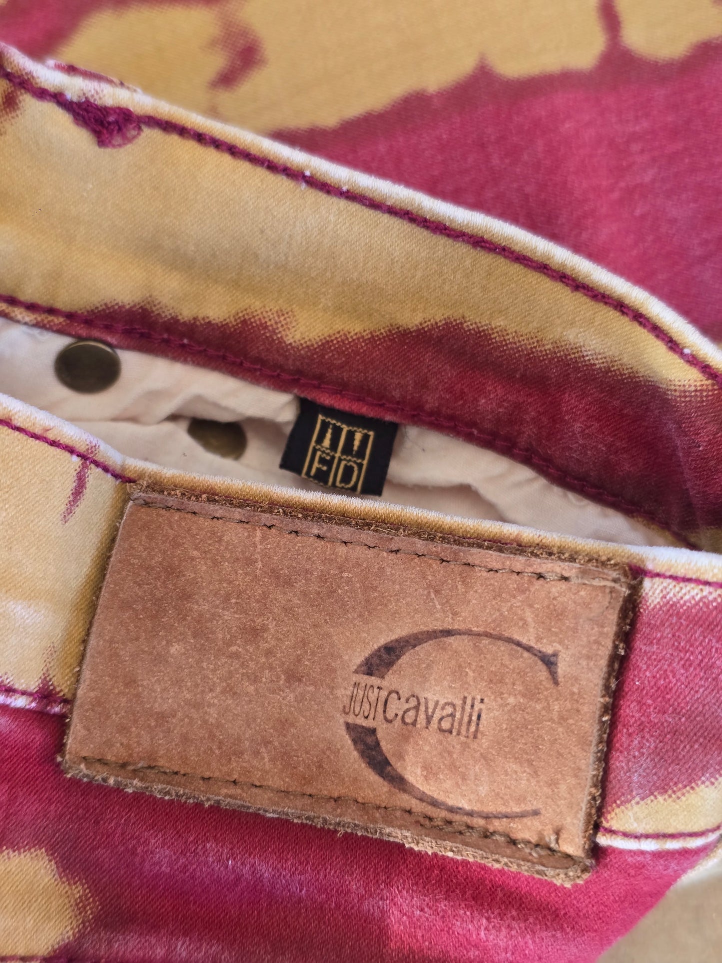 Just Cavalli – Red Psychedelic Zebra Pants – Early '00s – IT 46
