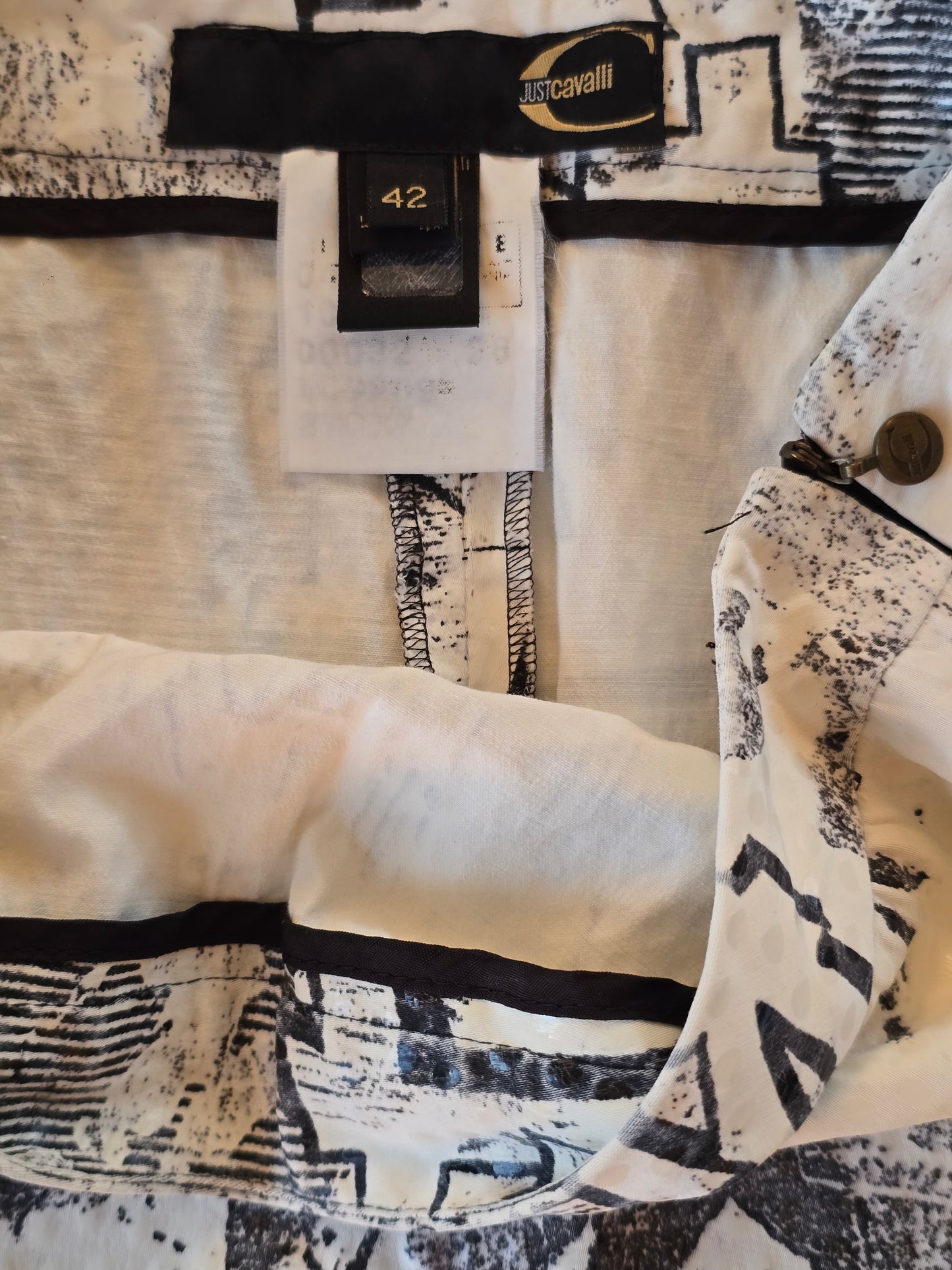 Just Cavalli – Graffiti print shirt & skirt set (early 2000s)