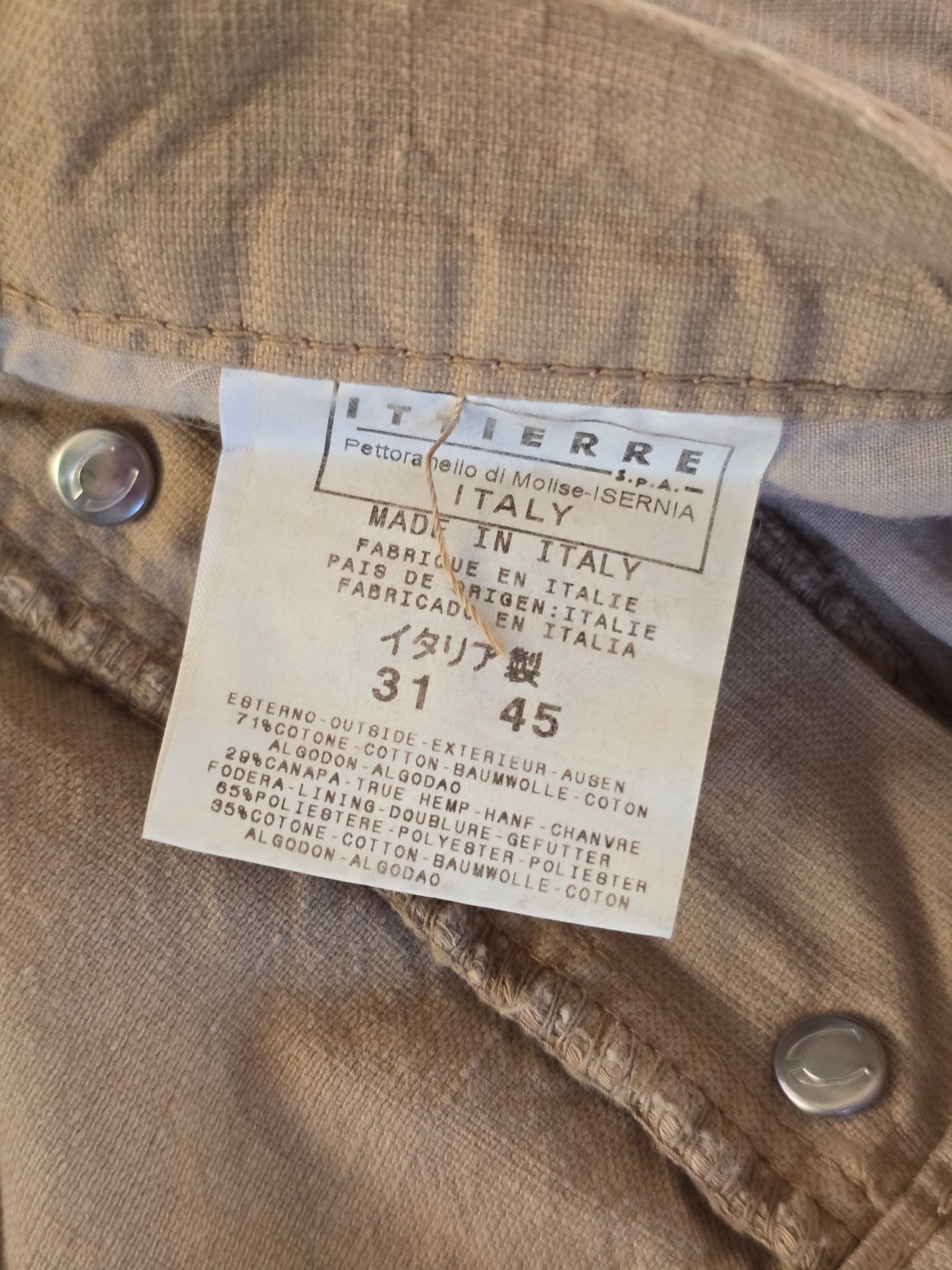 Just Cavalli – Khaki cotton–hemp pants (ca. 2002–2004)
