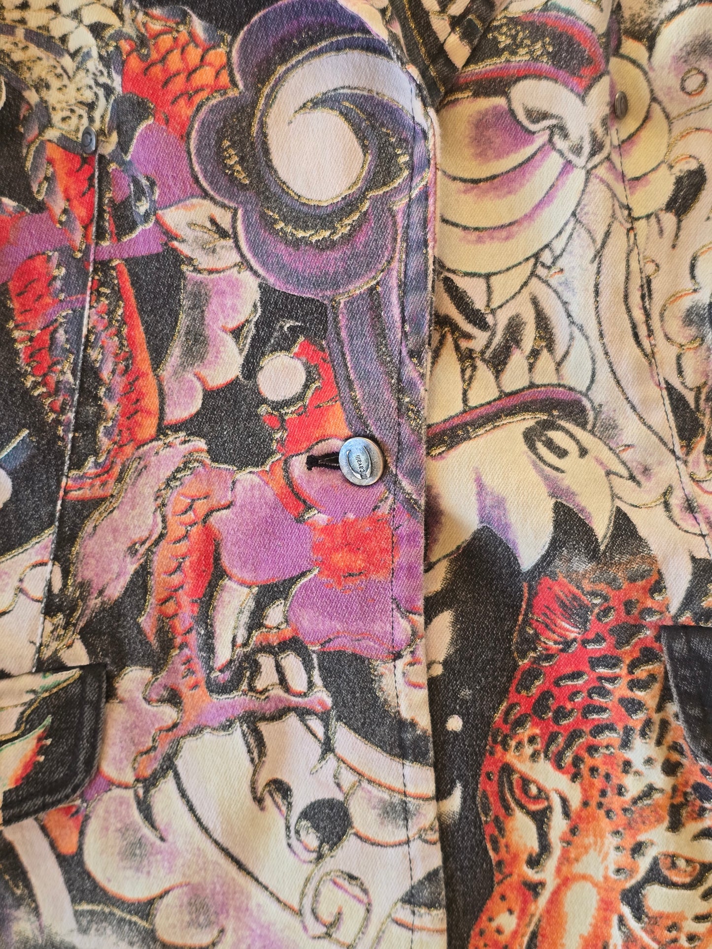 Just Cavalli Tattoo-Print Blazer – Early 2000s, Size S