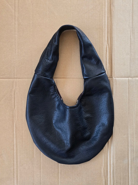 Black Leather/Suede Bag — Other Materials