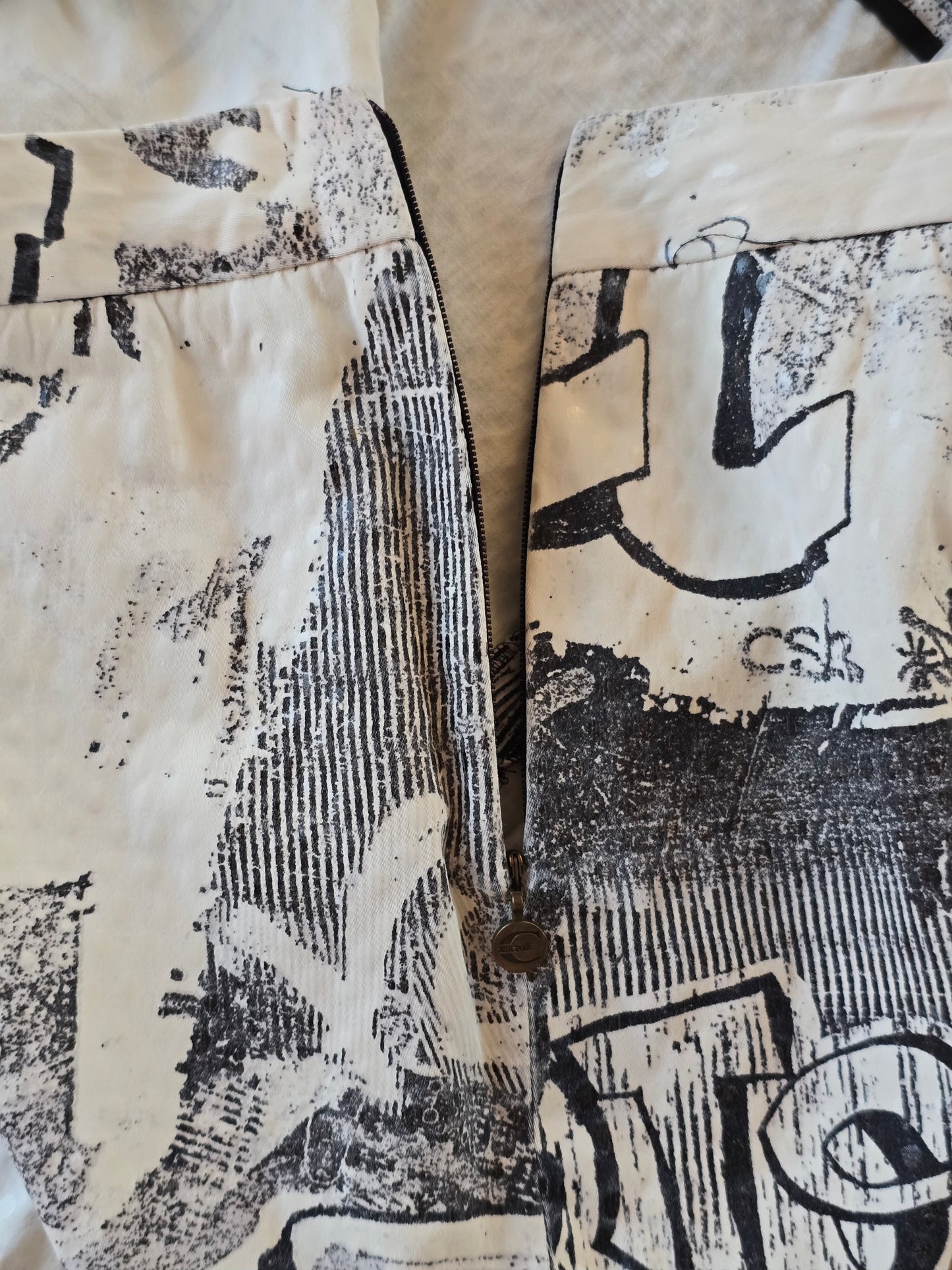 Just Cavalli – Graffiti print shirt & skirt set (early 2000s)