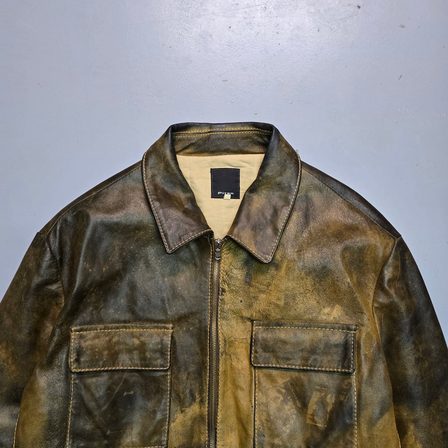 Piter – Distressed Leather Jacket – IT 54