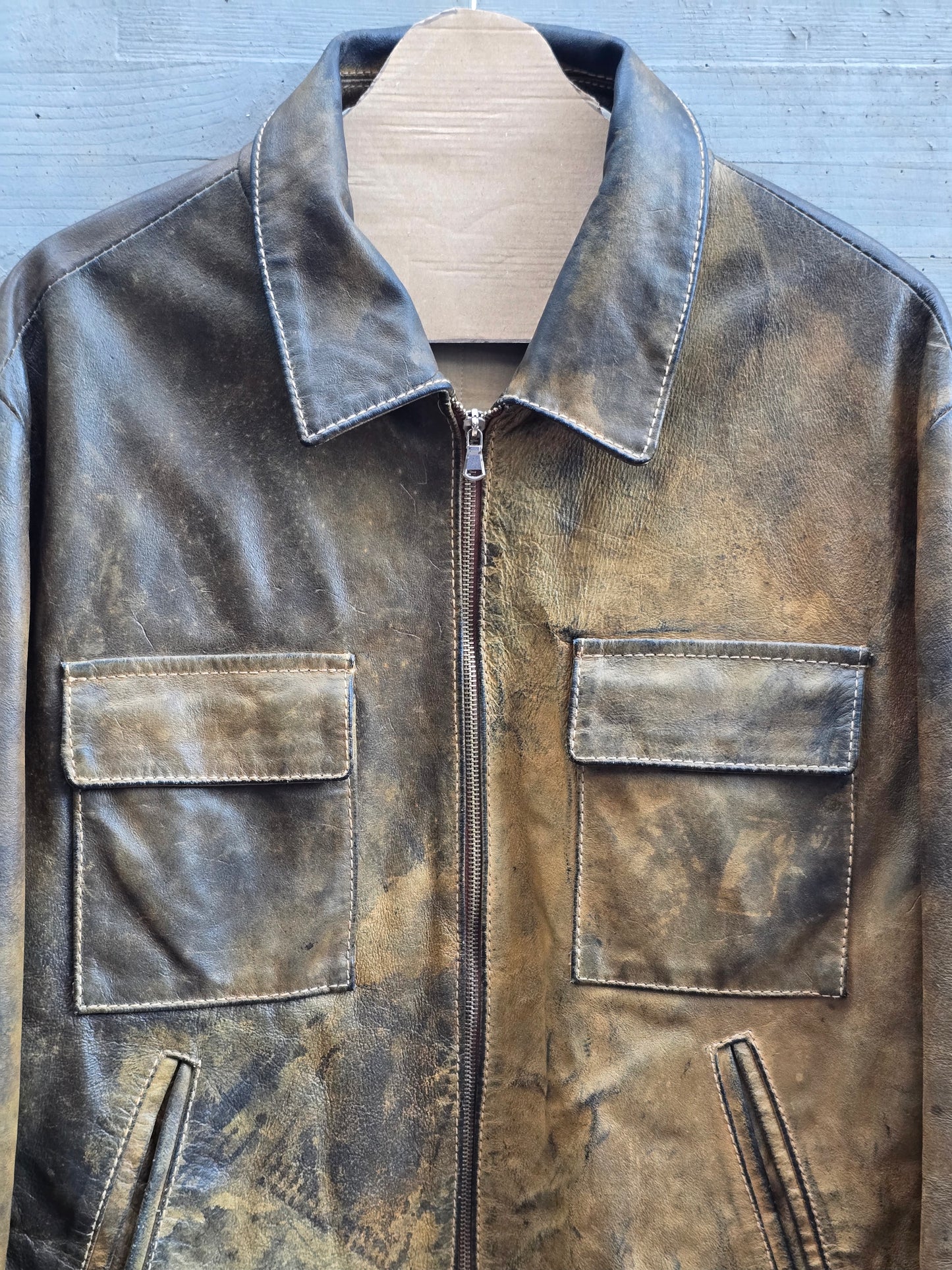 Piter – Distressed Leather Jacket – IT 54